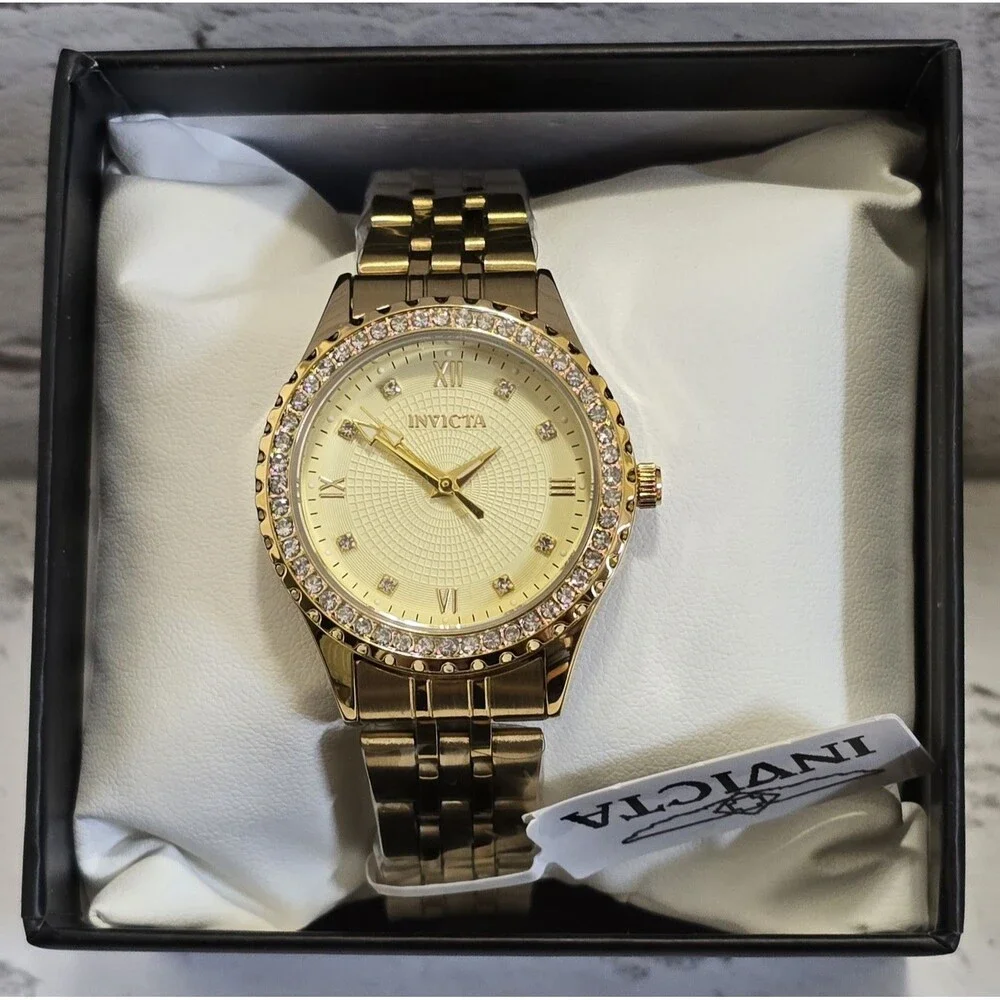 Invicta Wildflower Women's Watch 33mm Gemmed Gold 69231 Brand New